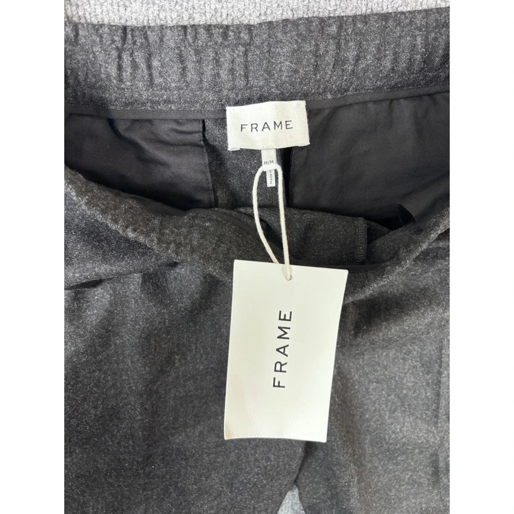 NWT FRAME Pants Men Medium Grey Charcoal Flannel Travel Virgin Wool Blend Preppy